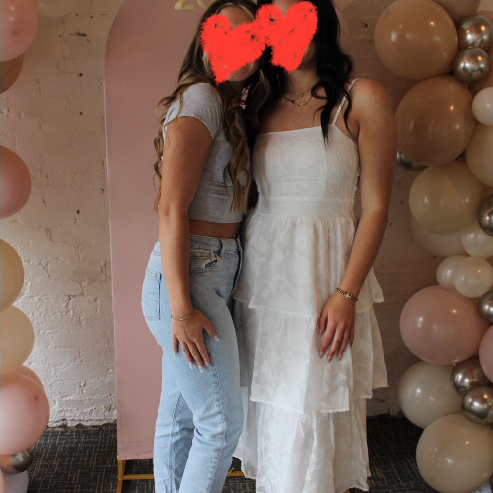 Lulu's White Midi Dress - Med, NWT